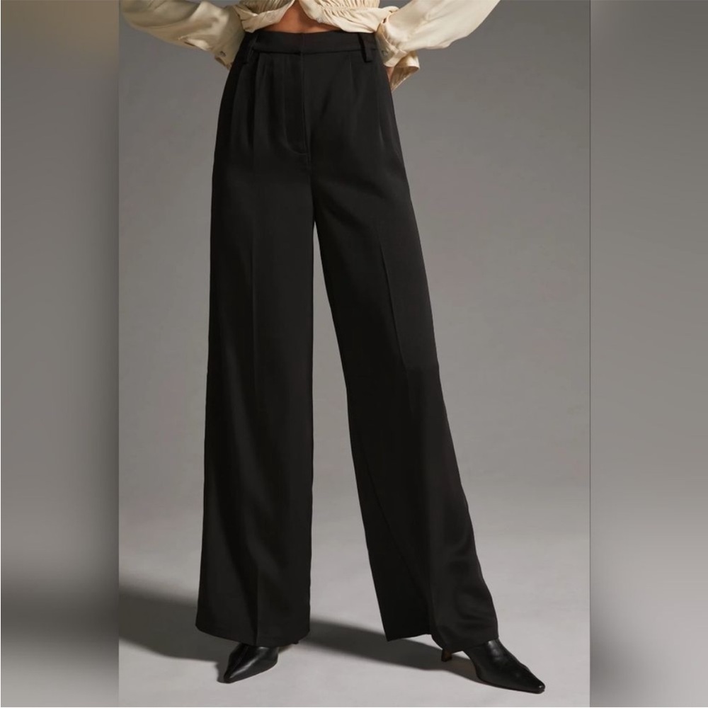 NWT Favorite Daughter High Rise Wide Leg Gwyneth Pants In Black, Size 0